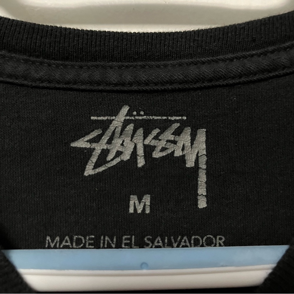 STUSSY TIE DYE LOGO T SHIRT TEE BLACK RAINBOW GRAPHIC VINTAGE STYLE SKATE MEDIUM - Picture 4 of 5